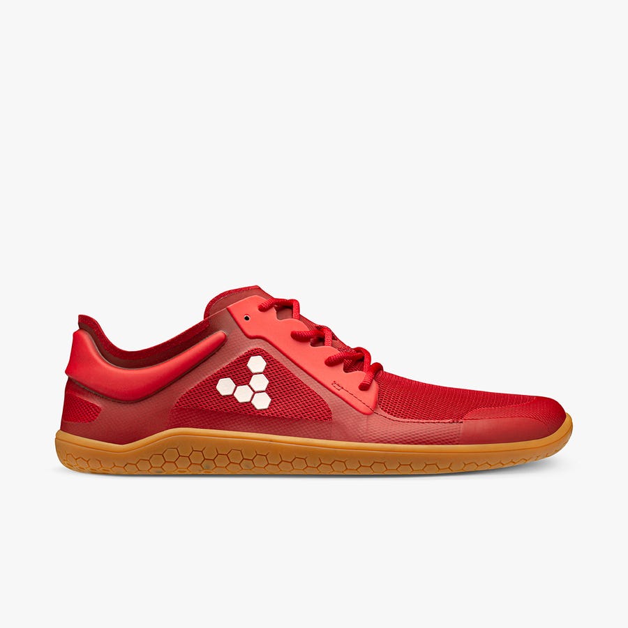 Red Men\'s Vivobarefoot Primus Lite III Casual Shoes | Philippines 0088PJJQ